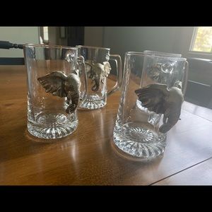 Four Arthur Court elephant beer mugs